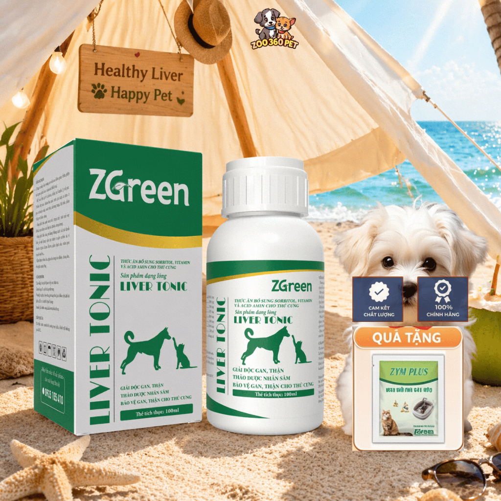 Giải Độc Gan Thận Cho Chó Mèo LIVER TONIC ZGreen 100ml Hỗ Trợ Thải Độc Tăng Cường Sức Khỏe