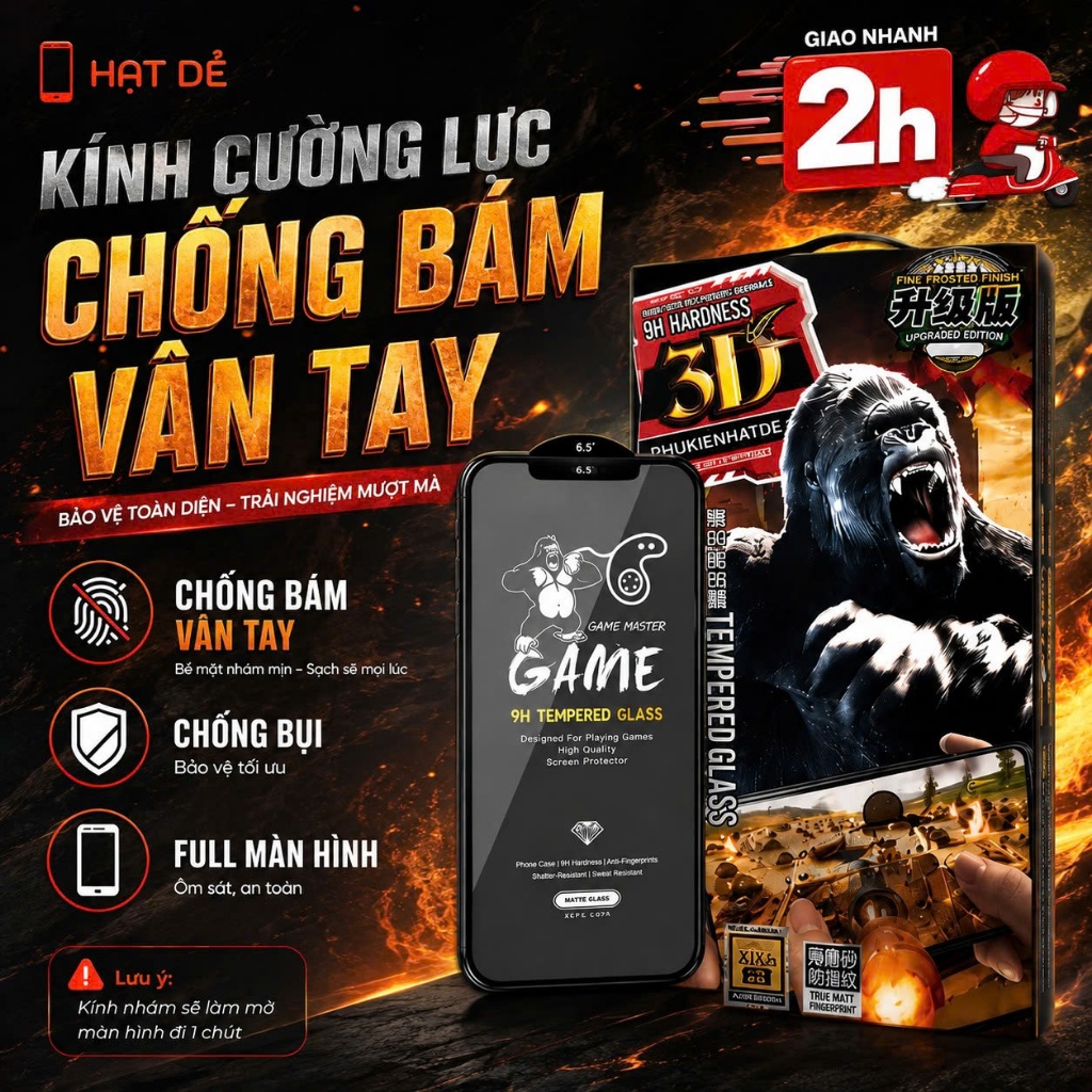 Kính Cường Lực Nhám Chống Vân Tay WK WTP-030/117 Chống Mồ Hôi cho iphone 12/13/14/15/16/Pro Max/Pro