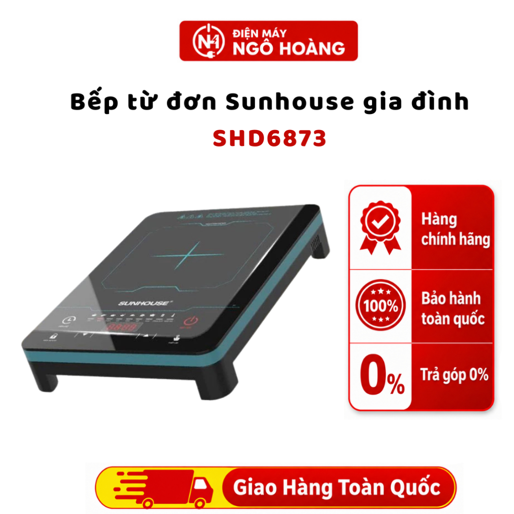 SHD6873 - Bếp từ đơn Sunhouse SHD6873, bếp từ đơn gia đình nấu nhanh tiết kiệm điện, nấu lẩu - Chính