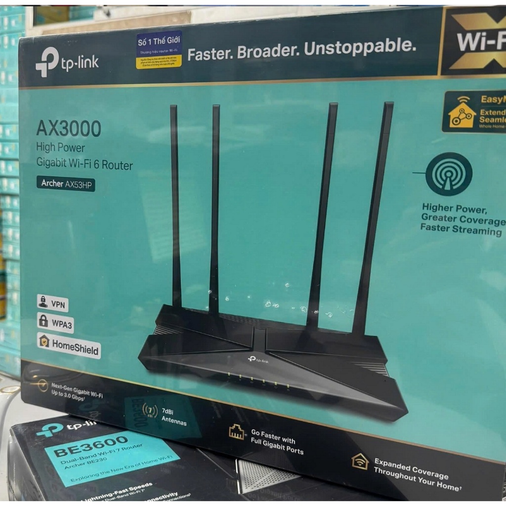Bộ Phát Wifi 6 Gigabit băng tần kép TPLink AX3000 Archer AX53HP