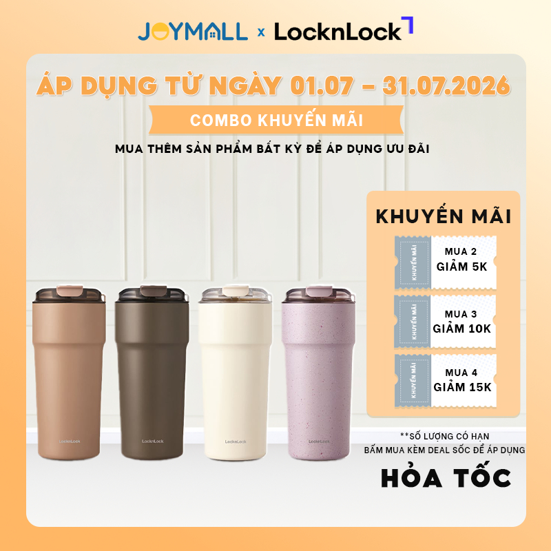 Ly Giữ Nhiệt LocknLock Metro Cafe Tumbler LHC4418 750ml, Hàng Chính Hãng, Thép Phủ Sứ - JoyMall