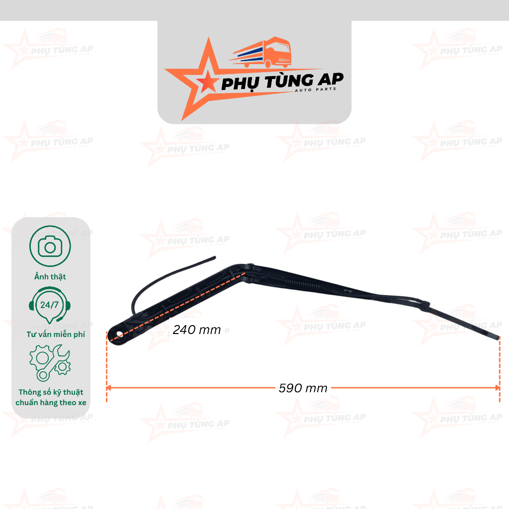 Cán gạt mưa FAW (590 mm) cho dòng cabin xe tải FAW J6, JH6