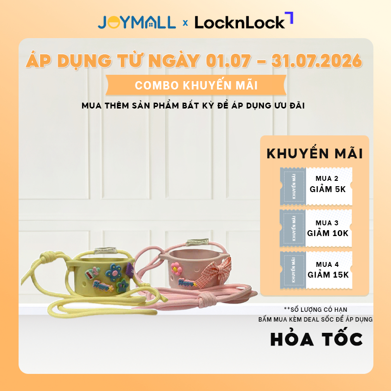 Quai Đeo, Ly Giữ Nhiệt LocknLock TLL076 Siliconesleeve Set, Hàng Chính Hãng, Chống Nước - JoyMall