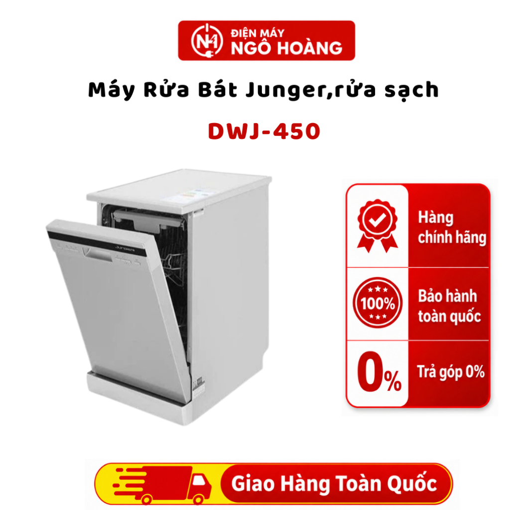 DWJ-450 - Máy Rửa Bát Junger DWJ-450 10 Bộ, máy rửa chén, rửa sạch tiết kiệm nước - Chính Hãng Điện 