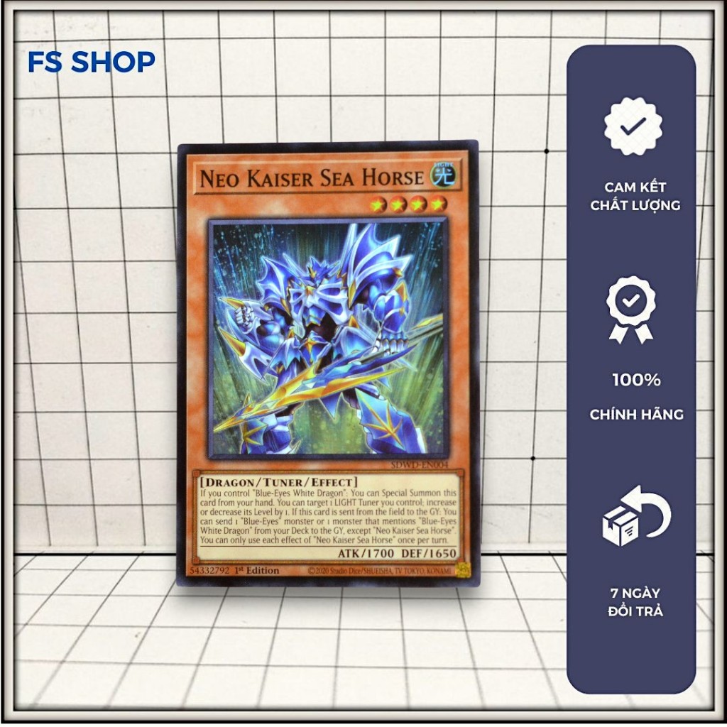 [FS shop] Thẻ bài yugioh chính hãng Neo Kaiser Sea Horse – Super Rare