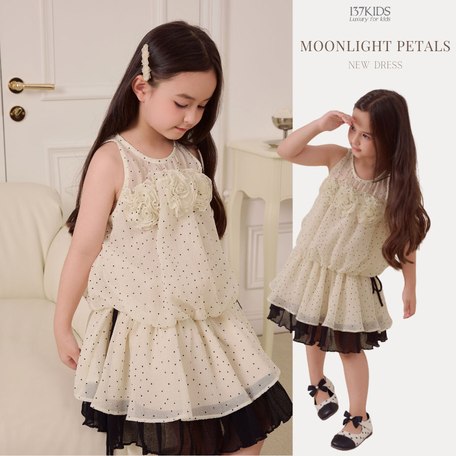 Váy Bé Gái Thiết Kế Cao Cấp MOONLIGHT PETALS DRESS By 137KIDS
