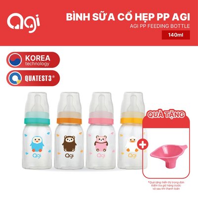 Bình sữa cổ hẹp PP Agi 140ml [ BAO BÌ MỚI ]