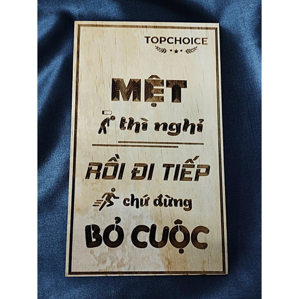 Tranh Decor Truyền Cảm Hứng Khắc Laser - Tranh Slogan Động Lực Decor Bàn Làm Việc, Phòng Gym