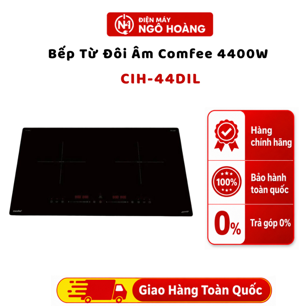 CIH-44DIL - Bếp Từ Đôi Âm Comfee CIH-44DIL 4400W, bếp điện từ, bếp âm - Chính Hãng Điện Máy Ngô Hoàn
