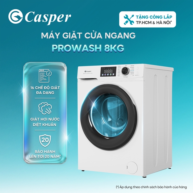 [KOL] Máy giặt cửa ngang Casper Inverter 8KG WF-D8VWR1