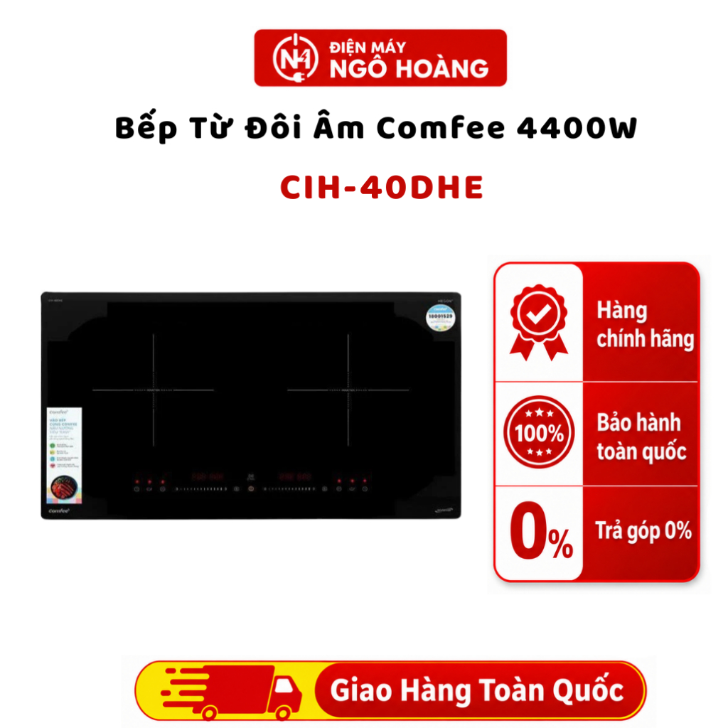CIH-40DHE - Bếp Từ Đôi Âm Comfee CIH-40DHE 4000W, bếp điện từ, bếp âm - Chính Hãng Điện Máy Ngô Hoàn