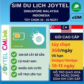 [GÓI DÀI NGÀY CAO CẤP] SIM DU LỊCH MALAYSIA - SINGAPORE - INDONESIA TÙY CHỌN 10-15 NGÀY INTERNET TỐC ĐỘ CAO 10-15 ngày