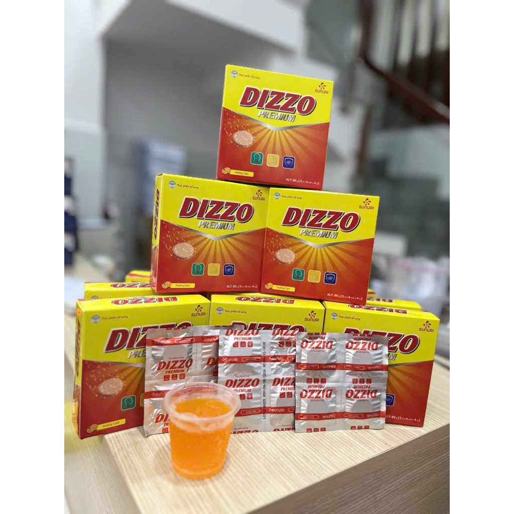 Viên Sủi Dizzo Premium Sunuri Hộp 20 Viên Hương Cam Hỗ Trợ Tiêu Hóa Giảm Đầy Bụng Khó Tiêu