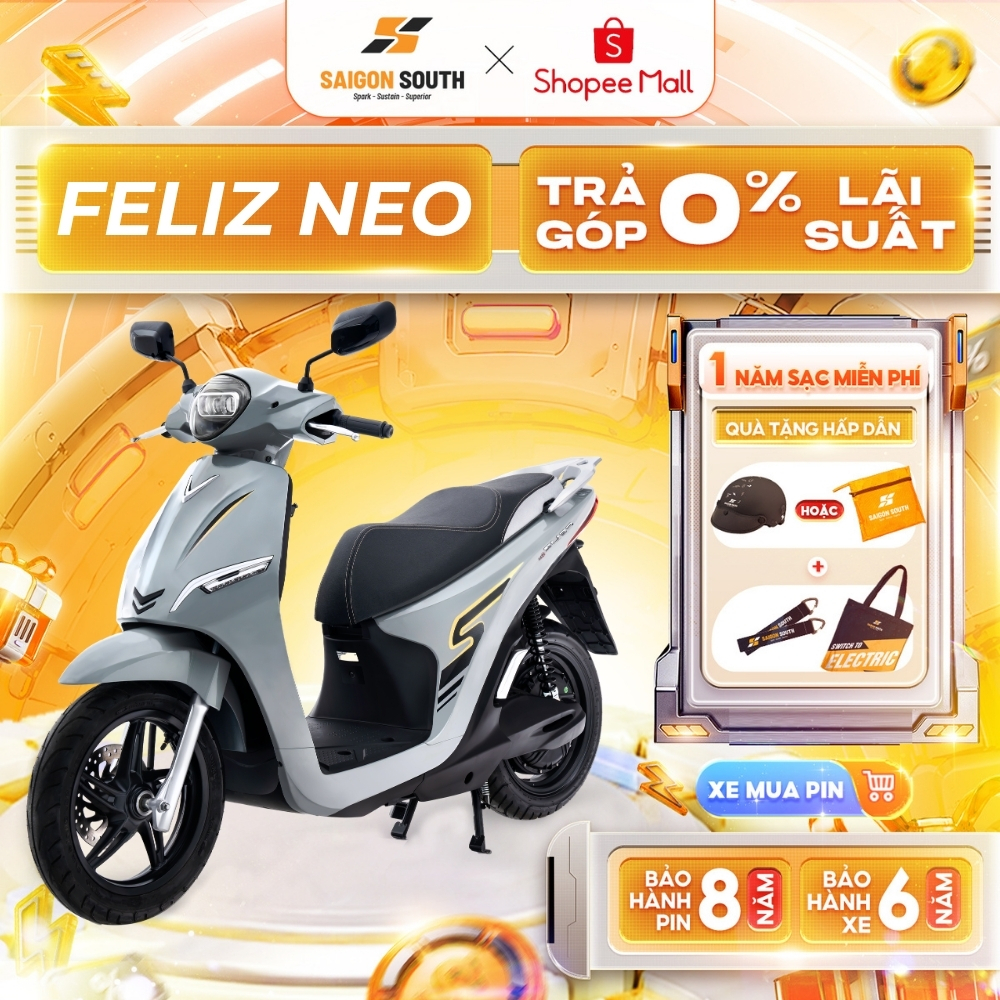 VinFast Feliz Neo - Xe máy điện thông minh, pin Lithium LFP 2.0 kWh, 5 màu trẻ trung