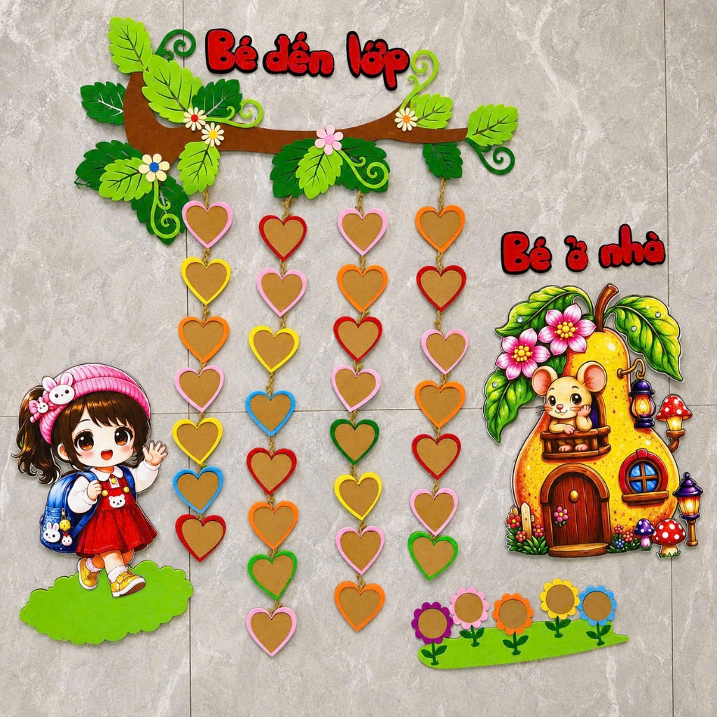 đồ dùng mầm non steam, bé đến lớp bé ở nhà