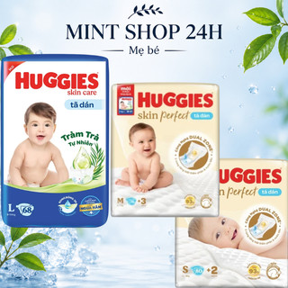 [HỎA TỐC] tã dán huggies skincare size M76+3/L68  mới mỏng 0.2cm