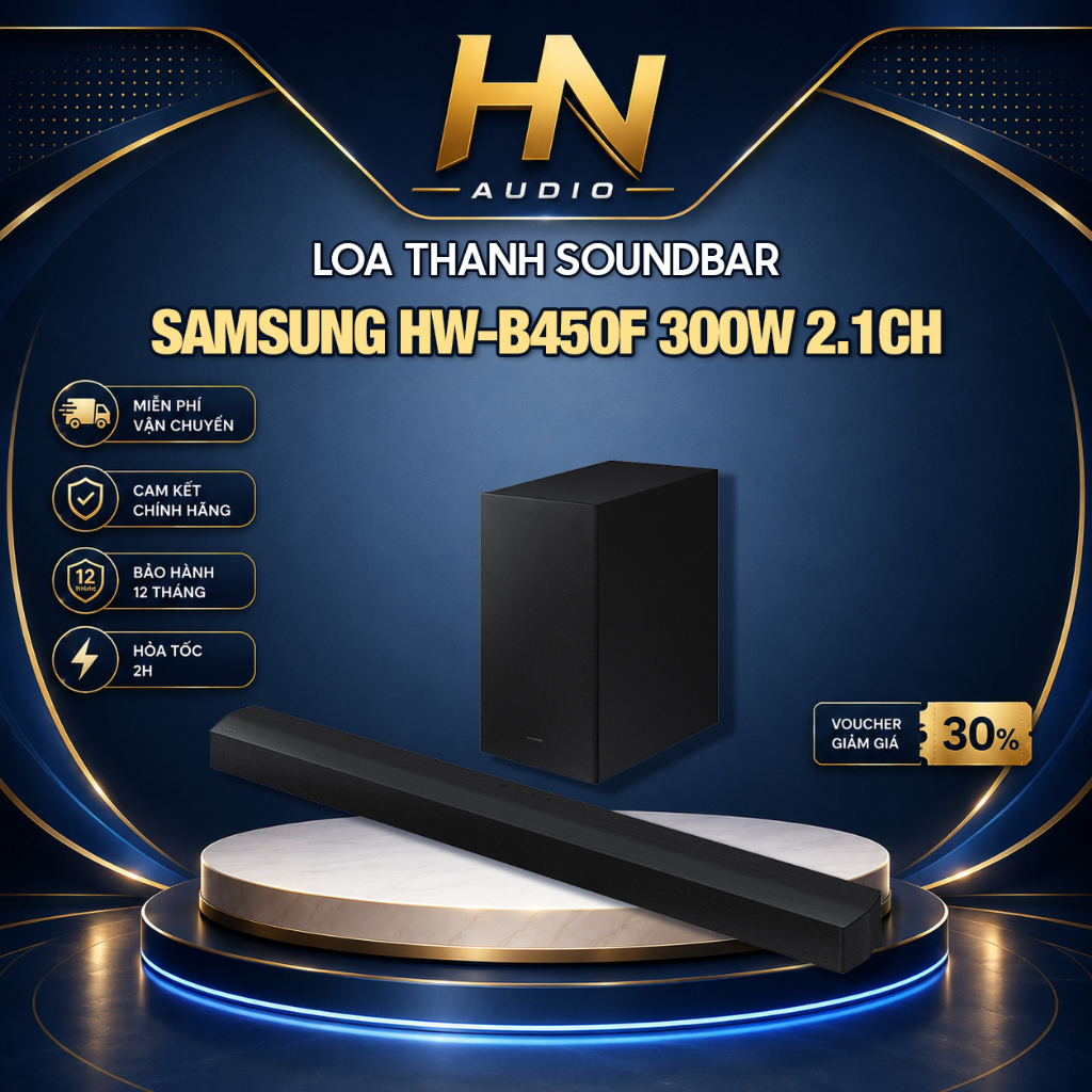 Bộ Loa Soundbar Samsung B450F 2.1ch 300W Hàng Chính Hãng Bảo Hành 12 Tháng