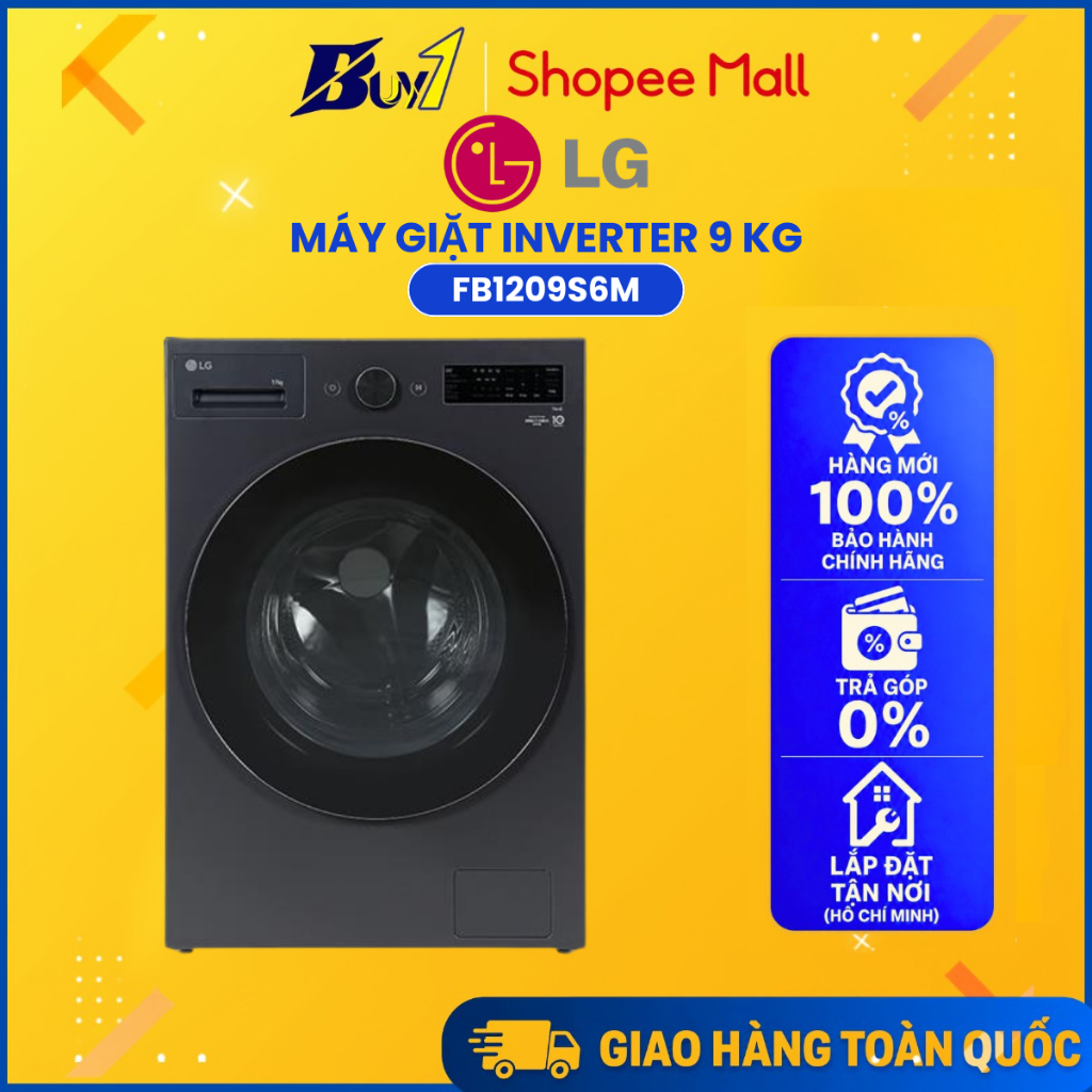 Máy giặt LG Inverter 9 kg FB1209S6M - Hàng Chính Hãng