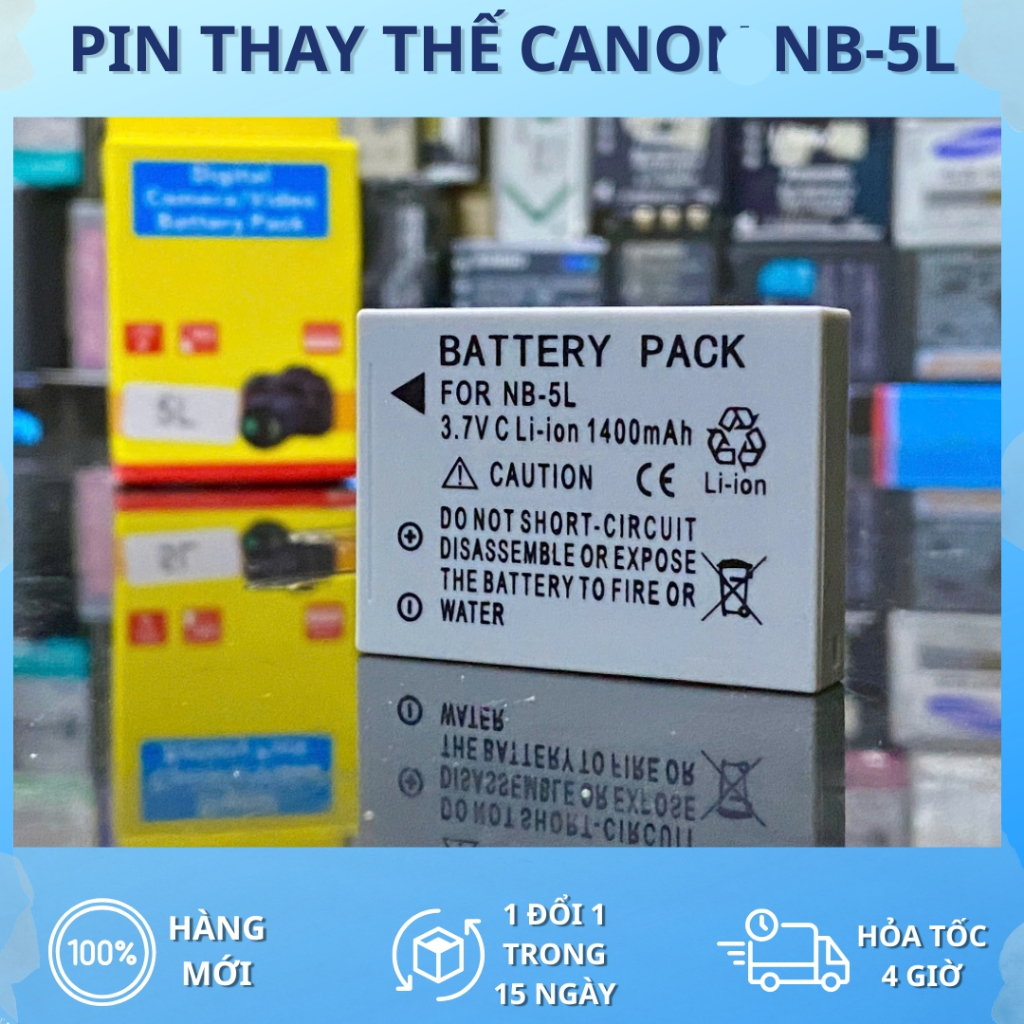 Pin Thay Thế Canon NB-5L Cho PowerShot SD700 IS, SD800 IS SD850 IS, SD870 IS SD900, SD950 IS SD970 I