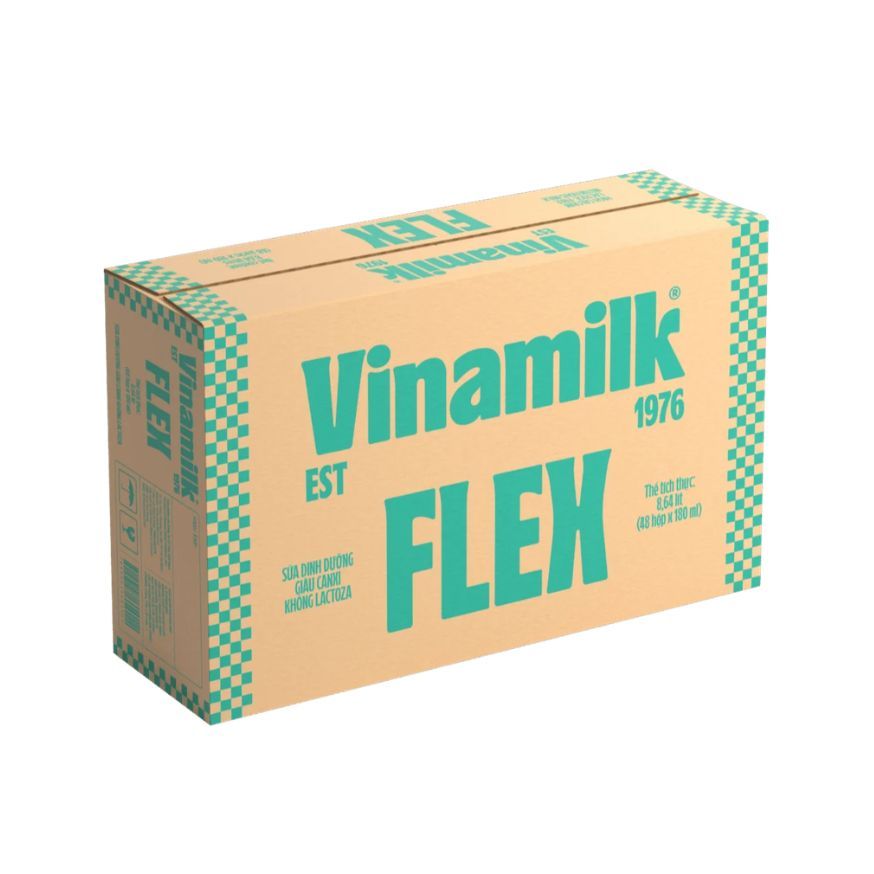 Thùng 48 Hộp Sữa tiệt trùng Vinamilk Flex không Lactose 180ml