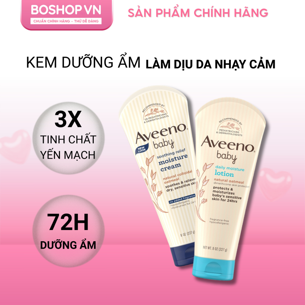 Kem Dưỡng Aveeno Baby Soothing Relief/ Daily Lotion Moisture 227g