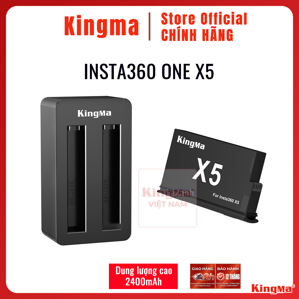 KingMa Insta360 ONE X5 | Pin sạc máy quay hành động action camera Insta360 IS360X5B Camera Battery F