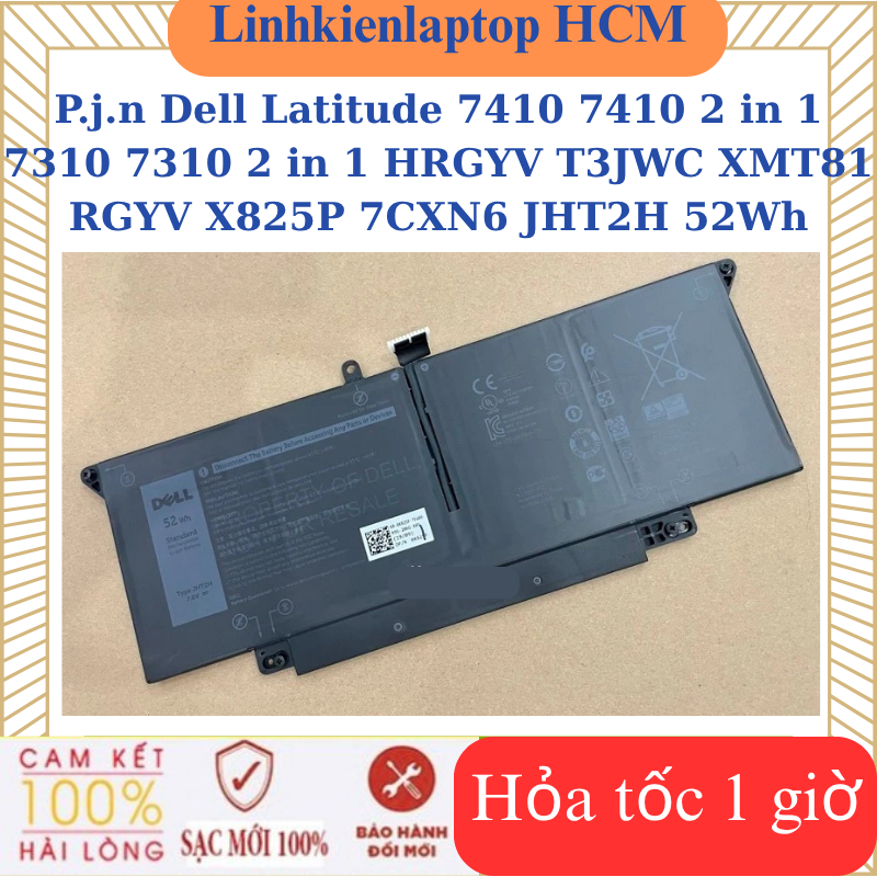 Sạc Pin Dell Latitude 7410 7410 2 in 1 7310 7310 2 in 1 HRGYV T3JWC XMT81 RGYV X825P 7CXN6 JHT2H 52W