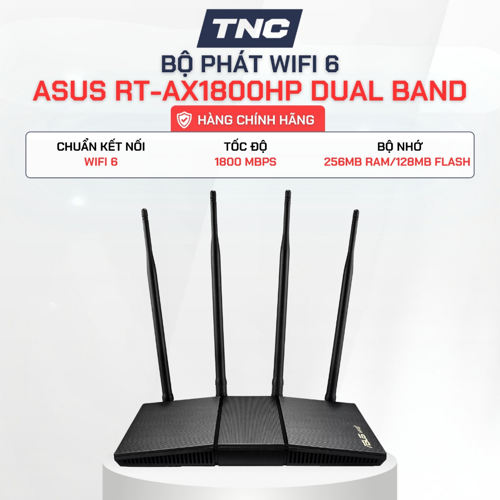 Bộ Phát WiFi 6 ASUS RT-AX1800HP Dual Band - Bảo Hành 36 Tháng - TNC STORE