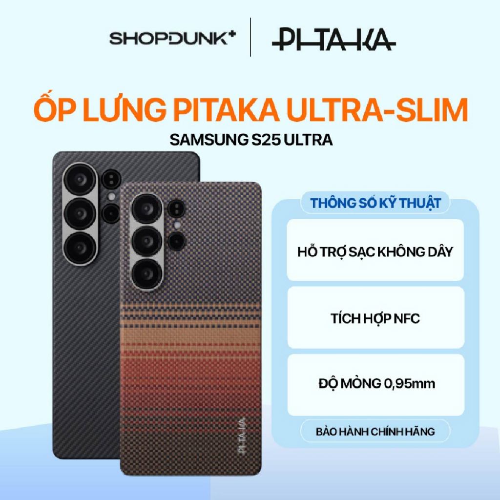 Ốp Lưng Vải Dệt Pitaka Samsung S25 Ultra Hỗ Trợ Sạc Không Dây