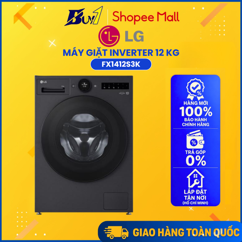 Máy giặt LG Inverter 12kg FX1412S3K - Hàng Chính Hãng