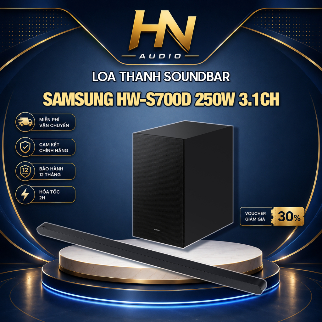 Loa thanh Samsung Soundbar HW S700D 3.1 250W Mẫu 2024 Hàng Chính Hãng Bảo Hành 12 Tháng