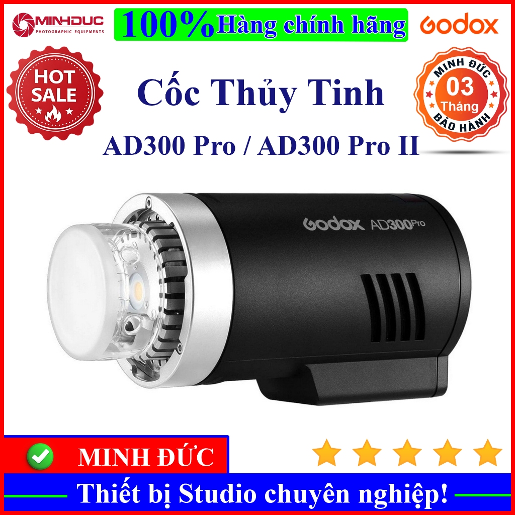 Cốc thủy tinh cho đèn Flash Godox AD300 Pro, AD300 Pro II, AD1200 - MINH ĐỨC CAMERA
