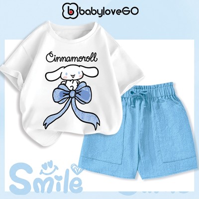 Bộ quần áo bé gái BabyloveGO 2026 đồ bộ thun cotton cho bé mềm mịn thoáng mát in hình độc đáo