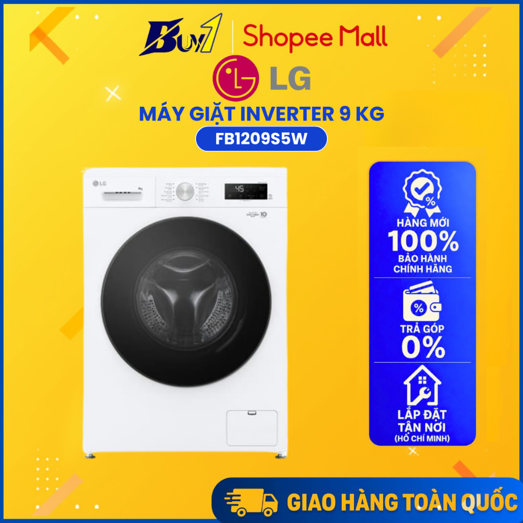 Máy giặt LG Inverter 9 kg FB1209S5W - Hàng Chính Hãng