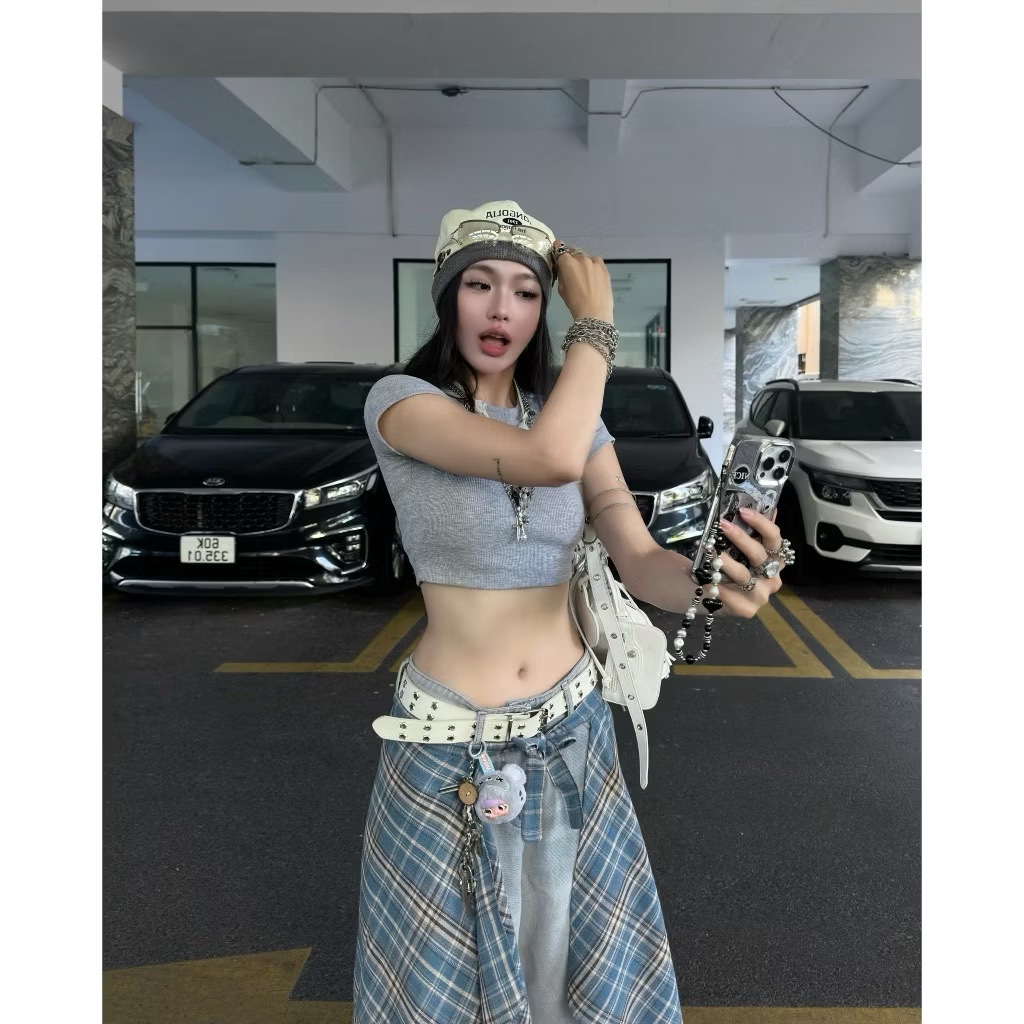 [LINK MỚI] Áo thun gân tăm mỏng co giãn croptop SUNNII - KILLSYSTEM | BigBuy360 - bigbuy360.vn