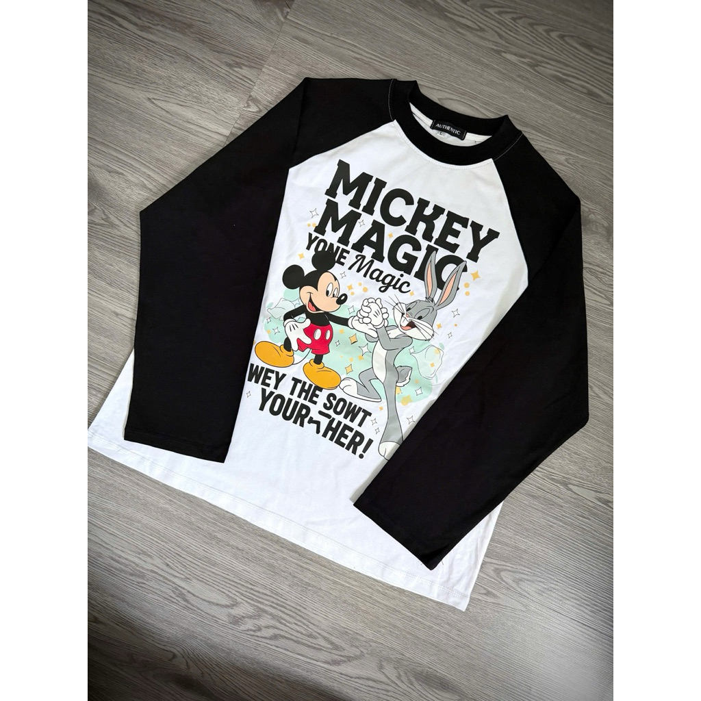 Áo thun dài tay Mickey & Bugs Bunny siêu cute