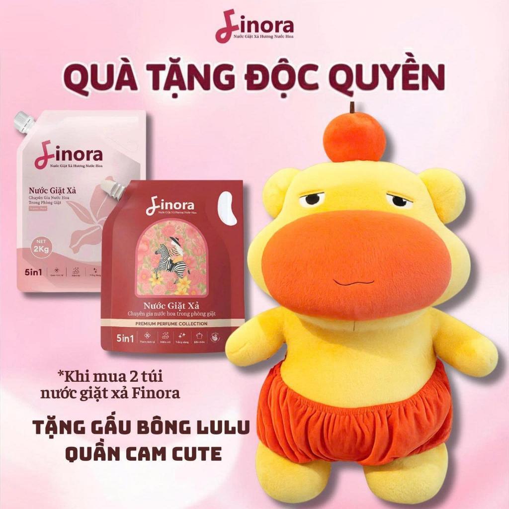 [Tặng Gấu Lulu Quần Cam] - Combo 2 Nước Giặt Xả Finora Hương Nước Hoa Cao Cấp Tổng 3kg