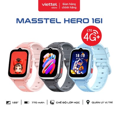 Đồng Hồ Định Vị Masstel Hero 16i | Màn Hình 1.83" | Pin 770 mAh | Chế Độ Lớp Học | Quản Lý Vị Trí