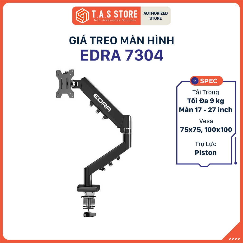 Giá Treo Màn Hình EDra 7304 | Treo Màn 22-27inch | Chuẩn Vesa 75x75, 100x100 - Hàng Chính Hãng