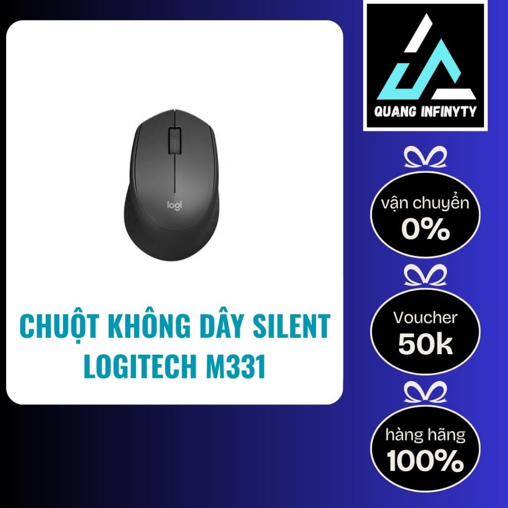 Chuột Không Dây Silent Logitech M331 – USB Receiver, Êm Ái, Hàng Mới, Bảo Hành 12 Tháng.
