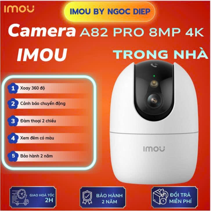 Camera Imou Trong Nhà A82P PRO 8MP 4K Ultra HD – Quay Quét 360°, Đàm Thoại, AI Thông Minh, Bảo Hành 
