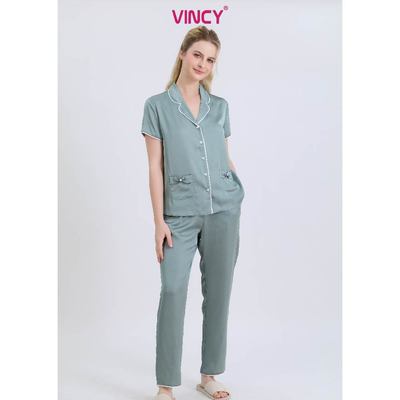 Bộ Đồ Satin Dài Nữ Vincy BSD034W11