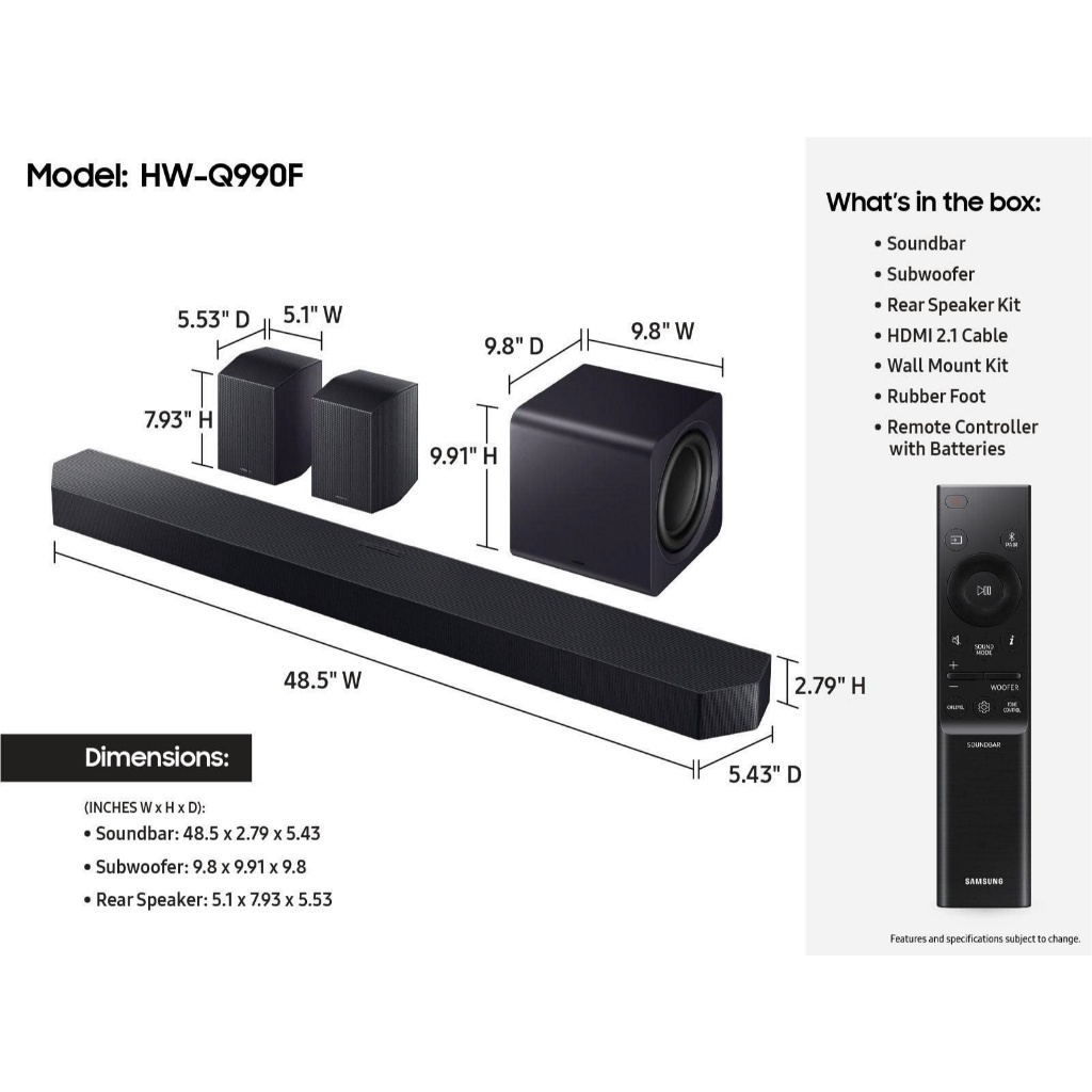 Loa Thanh Samsung Q-series HW- Q990D 2024 Và Loa Soundbar HW-Q990F 656W 2025 - Bảo Hành Chính Hãng 1