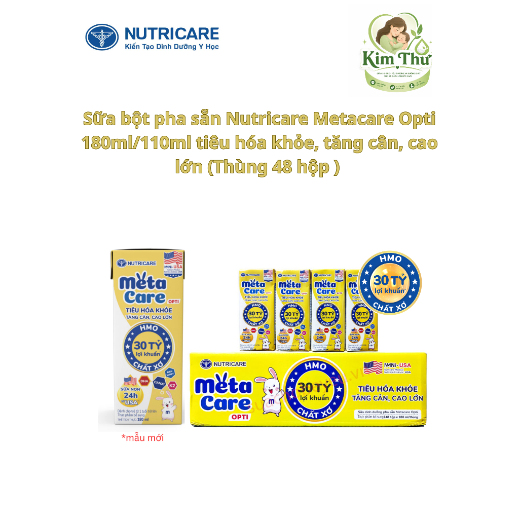 [Nutricare] Sữa Pha Sẵn MetaCare Opti 110ml (Combo 2 Thùng 110ml) Sữa Dinh Dưỡng Pha Sẵn Chính Hãng