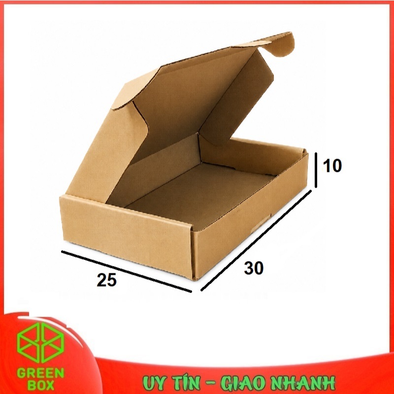 Combo 10 Hộp Carton Nắp Gài Piza 30x25x10 cm