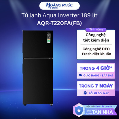 AQR-T220FA(FB) - Tủ Lạnh Aqua Inverter 189 Lít AQR-T220FA(FB) {Ship HCM 0Đ}