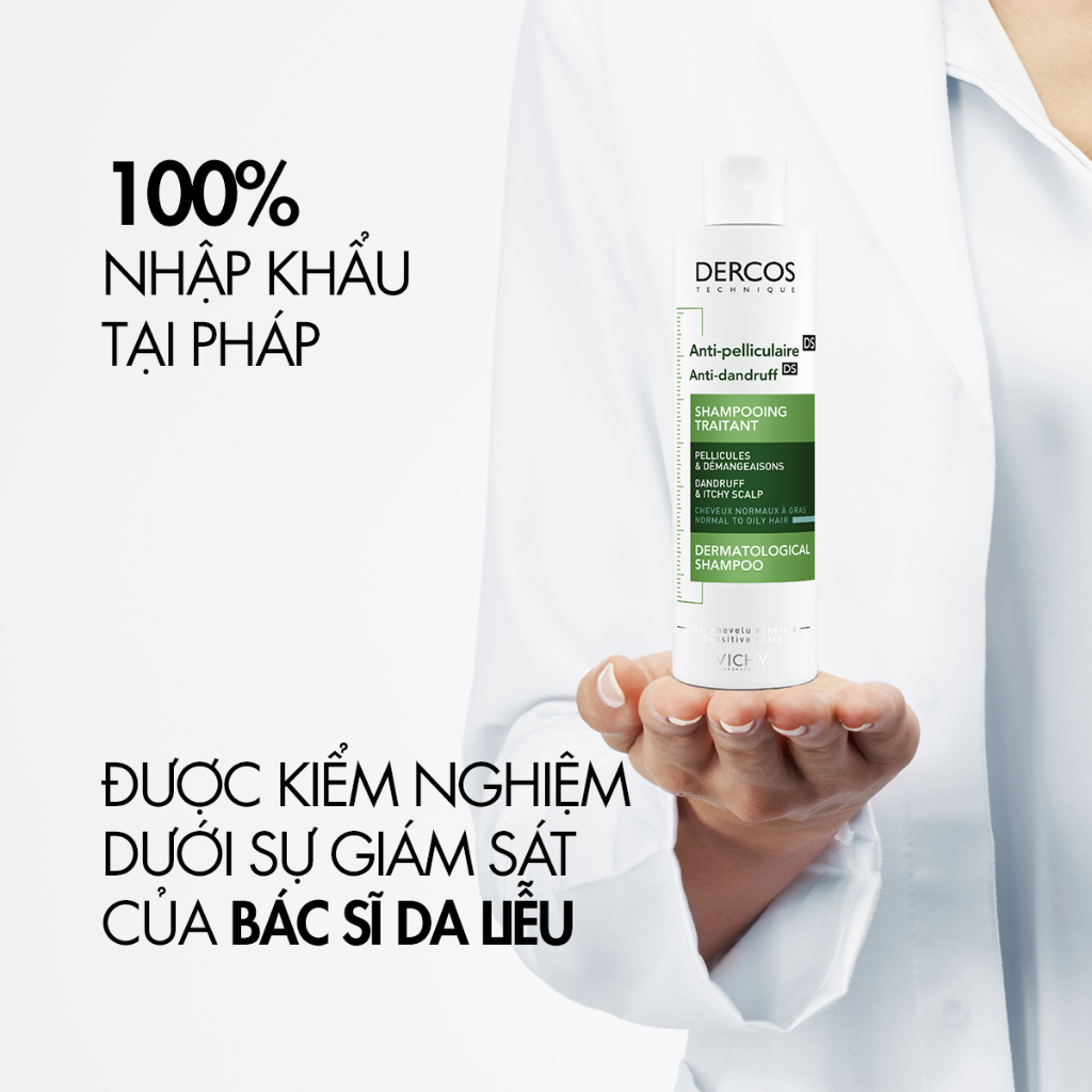 Dầu gội sạch gàu Dercos VICHY 100% chỉ sau 1 lần gội dành cho da dầu & ngứa, SỐ 1 Việt Nam chuyên gia khuyên dùng 95ml | BigBuy360 - bigbuy360.vn