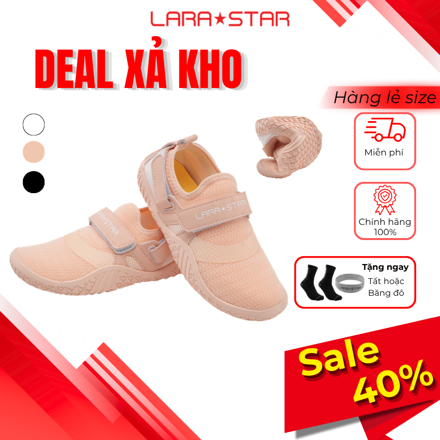 Giày Tập Gym LARA STAR LS1086 | Siêu Nhẹ 155g/Chiếc, Siêu Mềm, Đế Vân Bám Sàn, Thoáng Khí, Nhẹ Êm