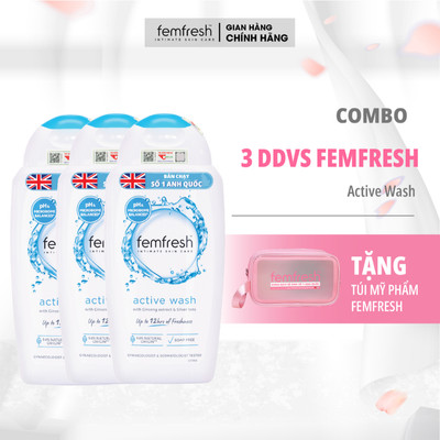 [MUA 3 TẶNG 1] Dung Dịch Vệ Sinh Femfresh Active Wash 250ml tươi mát, khử mùi dành cho người vận động