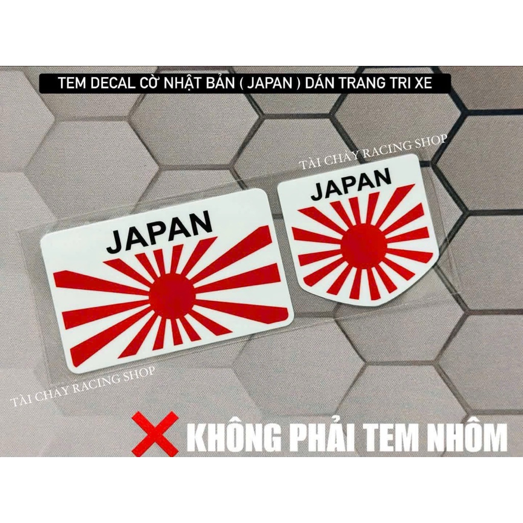 [ 1 BỘ 2 TEM ] TEM DECAL CỜ JAPAN ( NHẬT BẢN )DÁN TRANG TRÍ XE